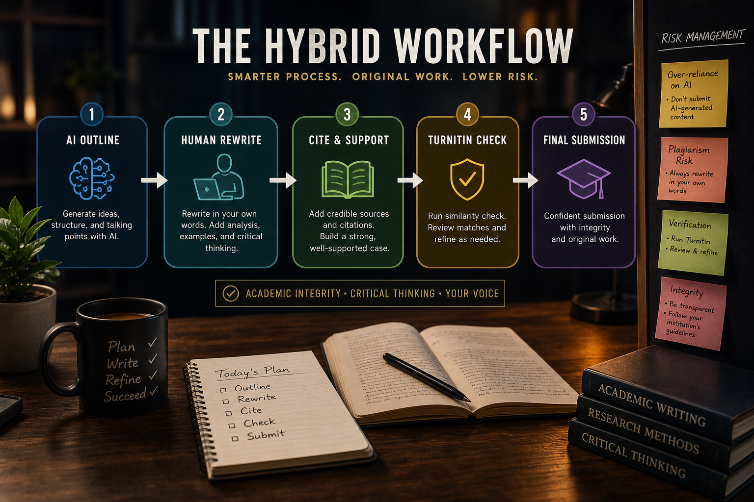 Turnitin Risk Management for Hybrid AI + Human Workflows