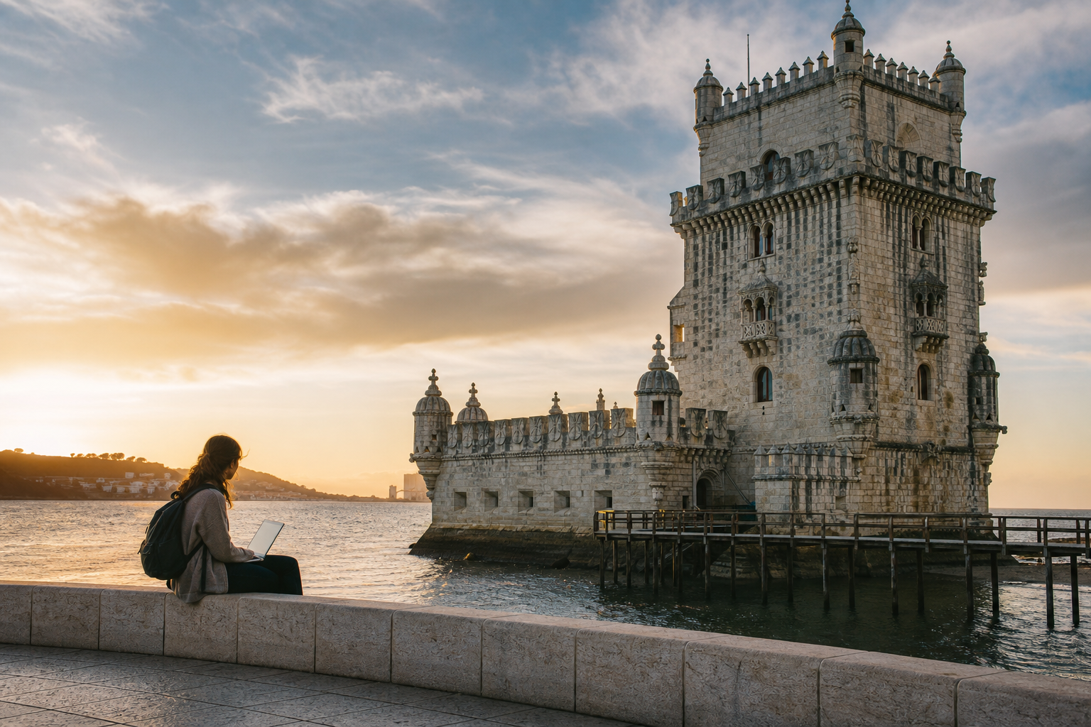 Portugal — Belém Tower on Tagus estuary