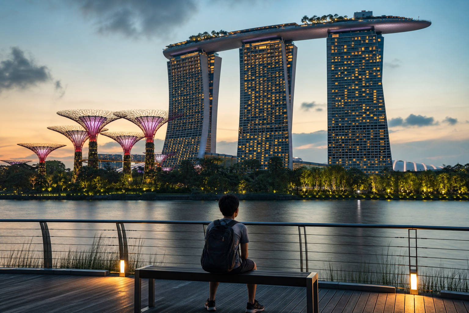 Singapore โ Marina Bay Sands and Gardens by the Bay supertrees