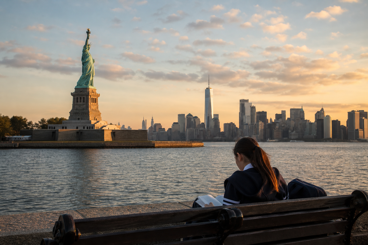 United States โ Statue of Liberty and Lower Manhattan skyline