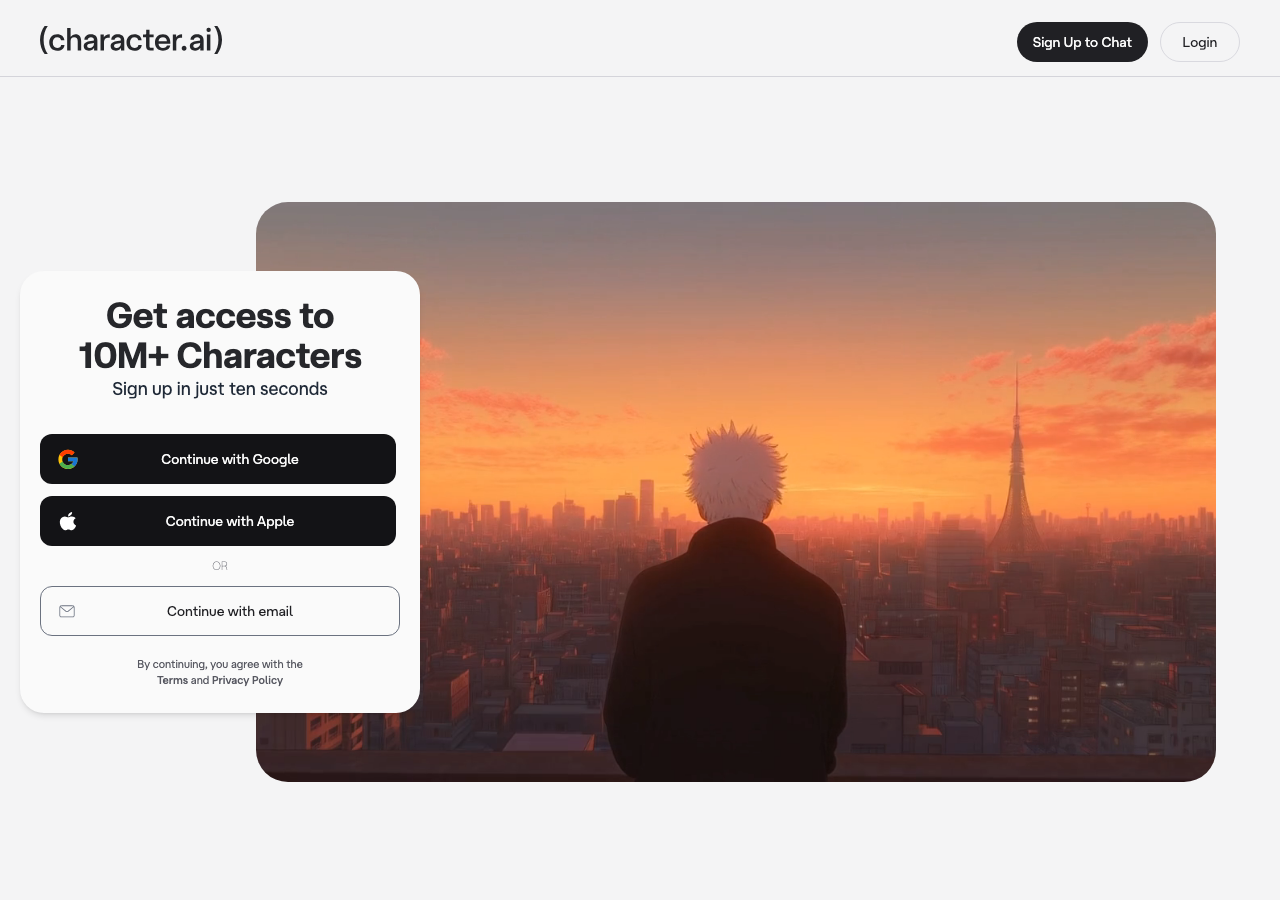 Character.AI interface