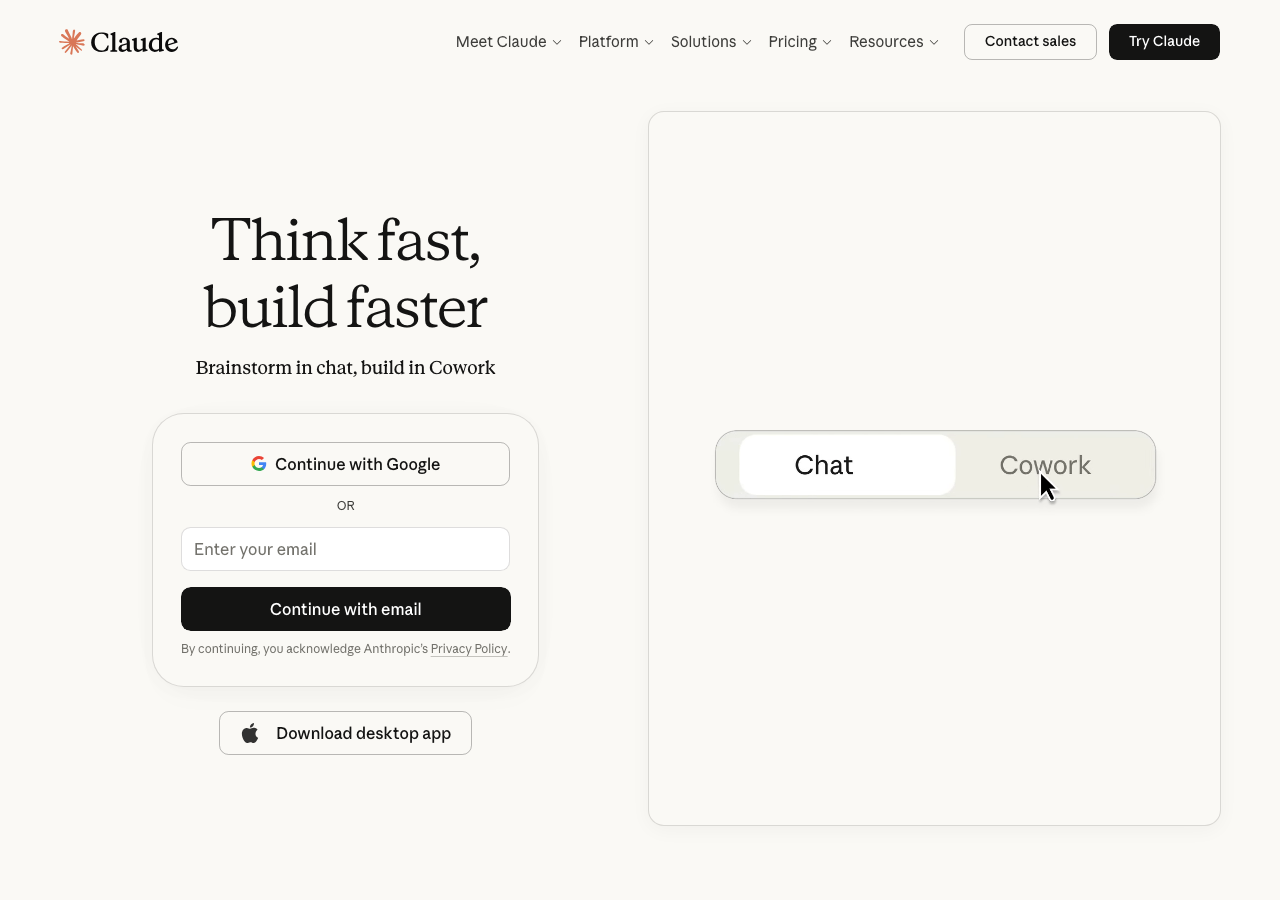 Claude Pro interface