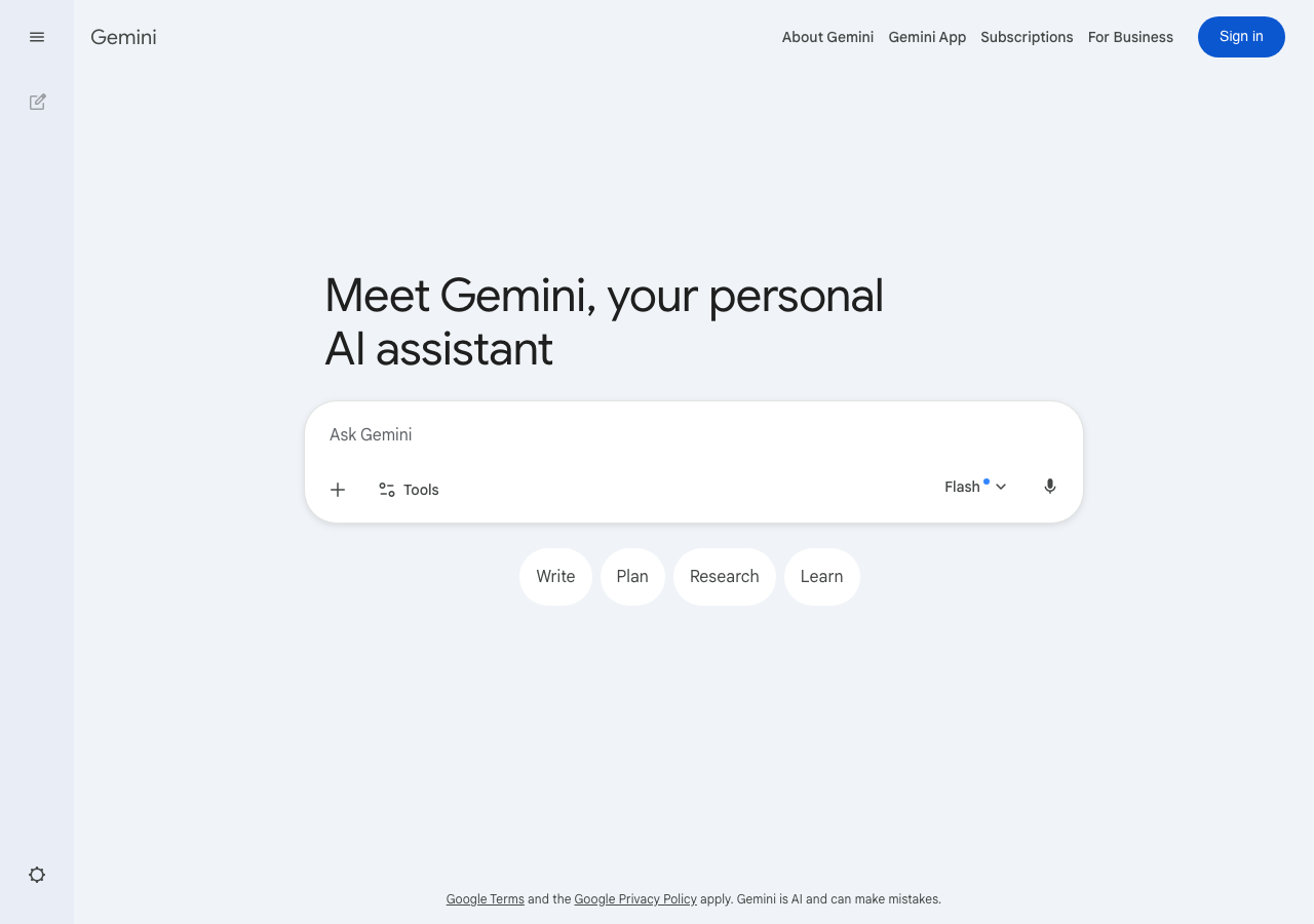 Gemini Advanced interface