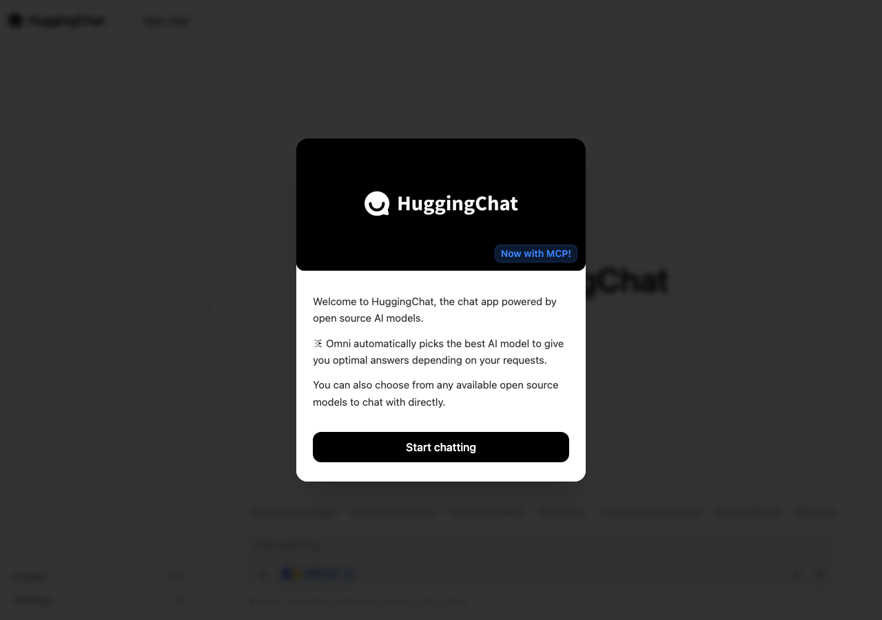 HuggingChat interface