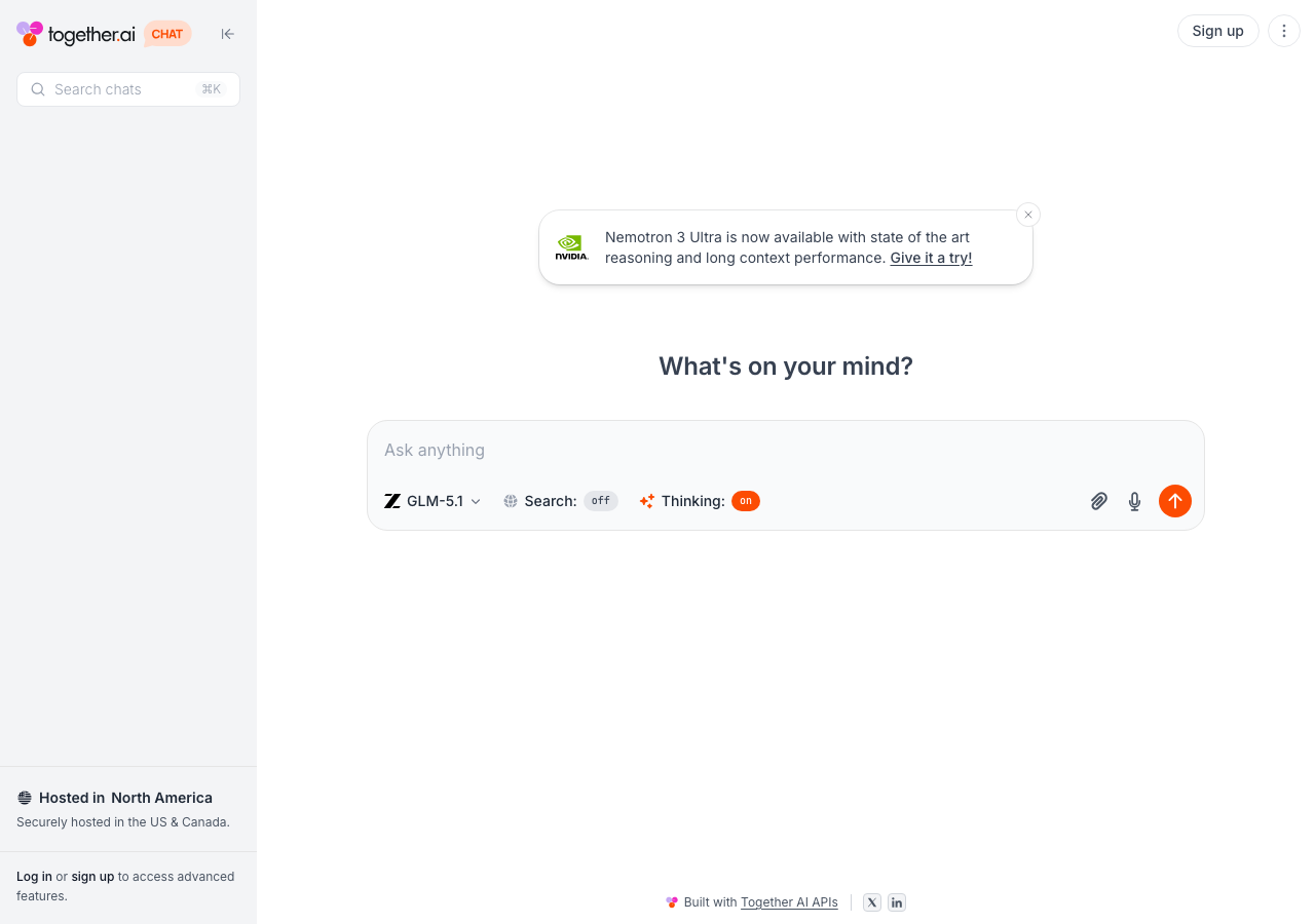 Together AI Chat interface