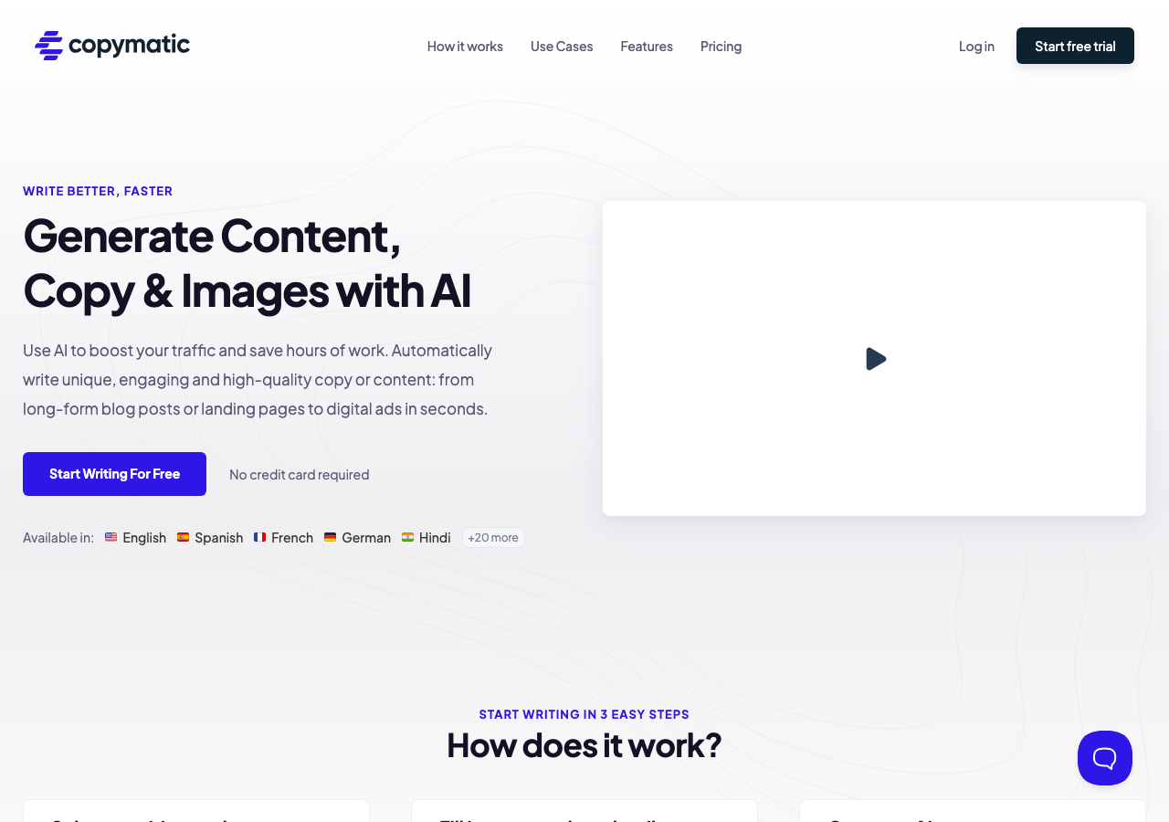 Copymatic interface