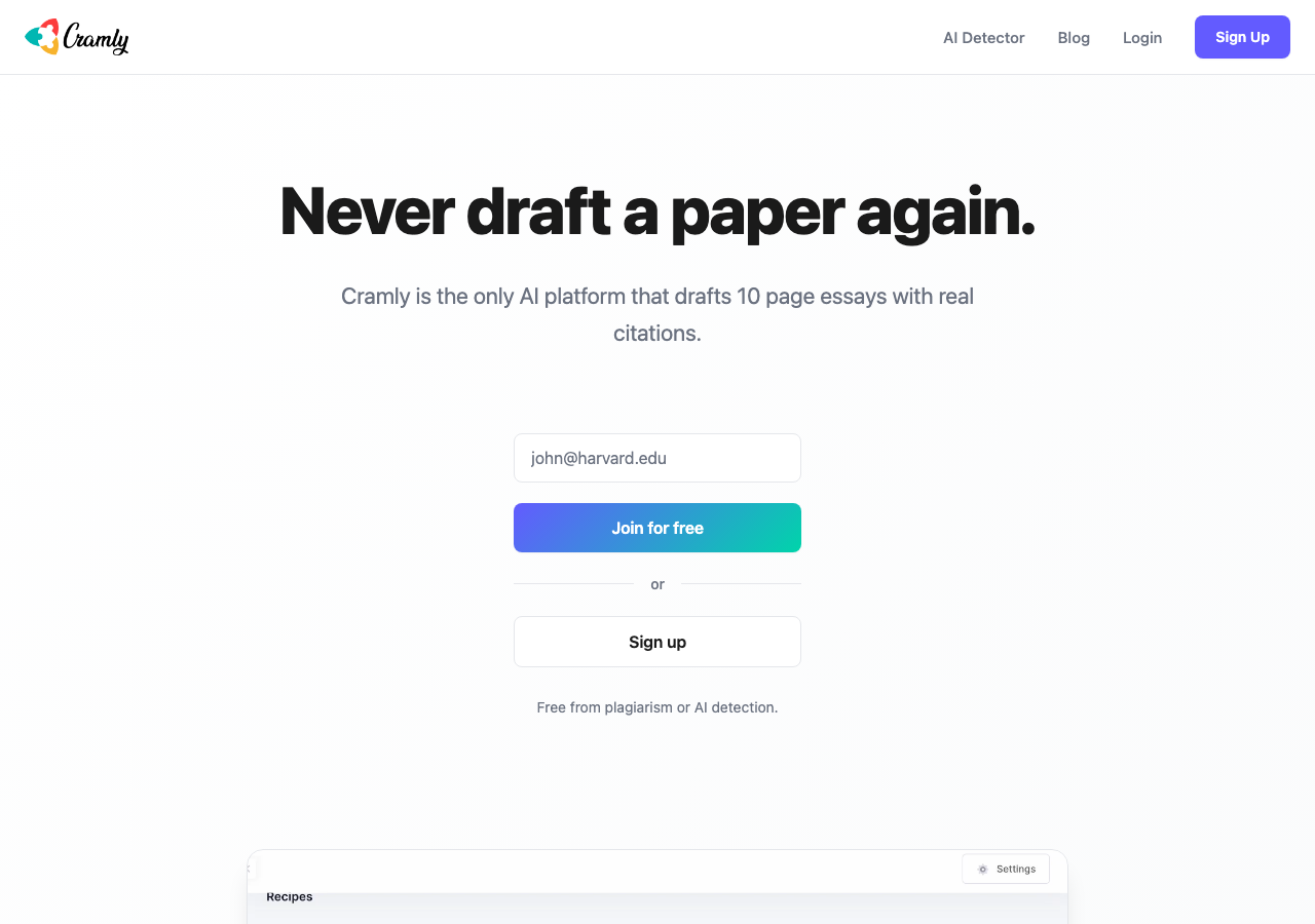 Cramly.ai interface