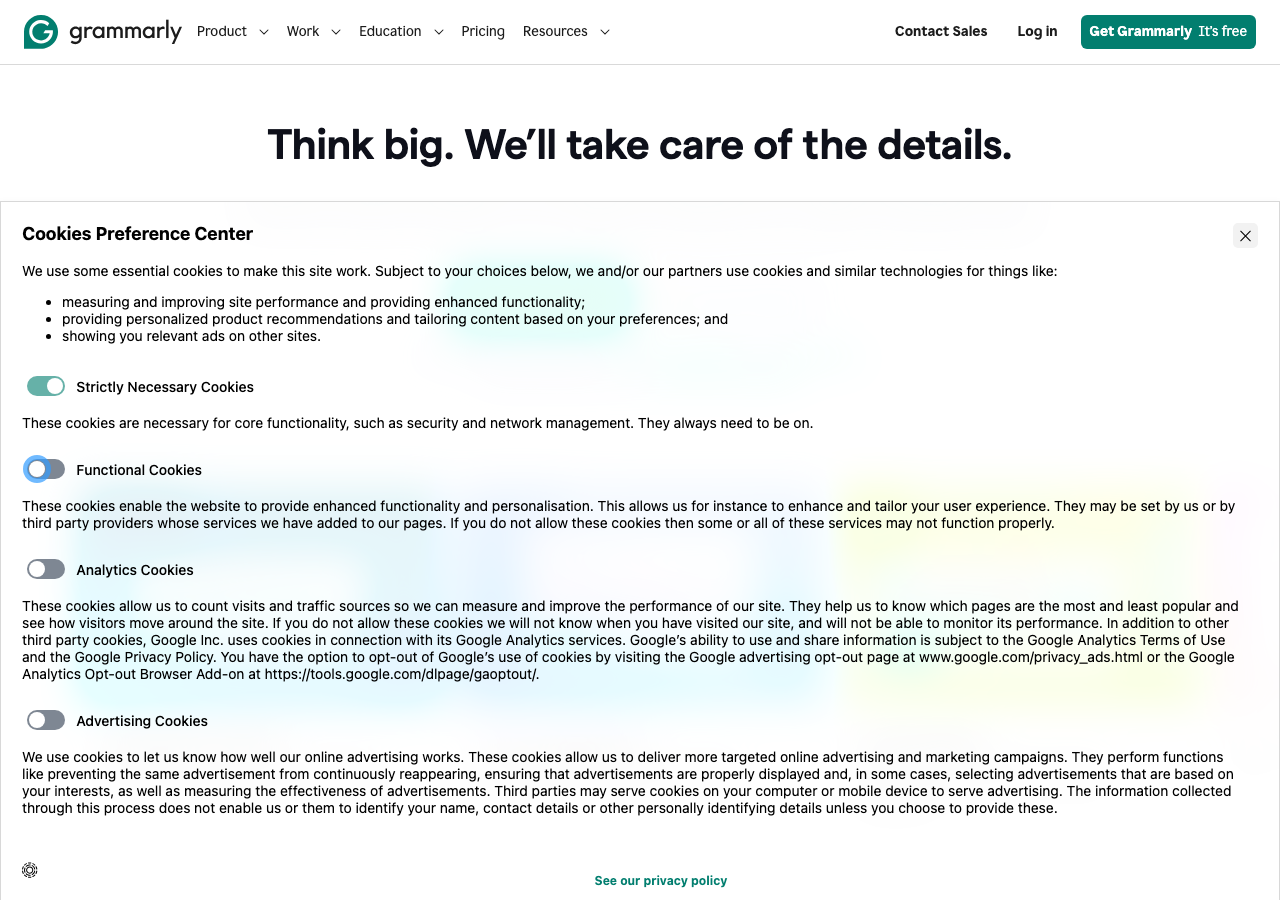 Grammarly interface