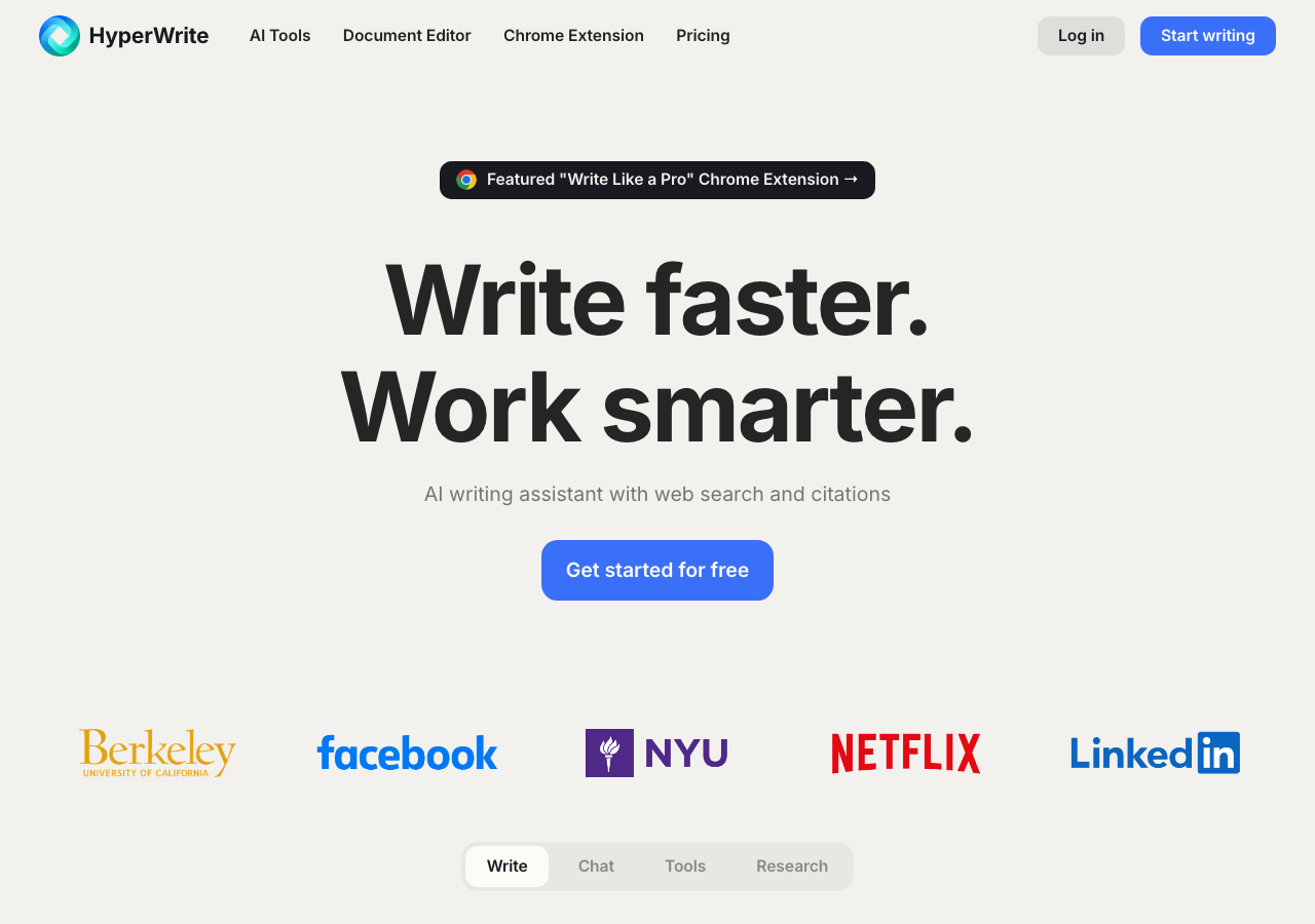 HyperWrite interface