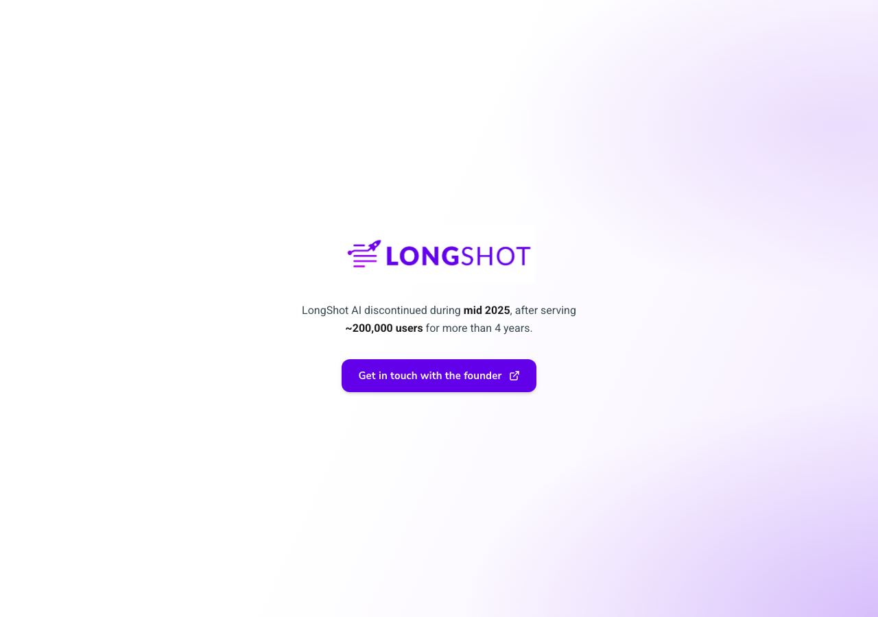 LongShot AI interface