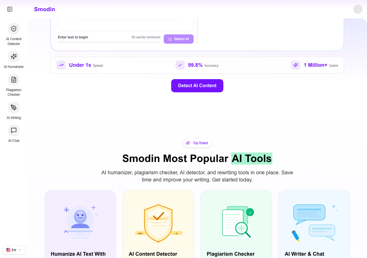 Smodin interface