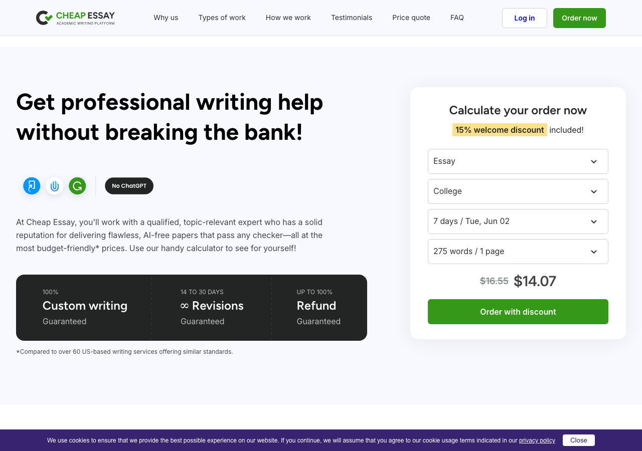 Cheap-Essay order form / price calculator