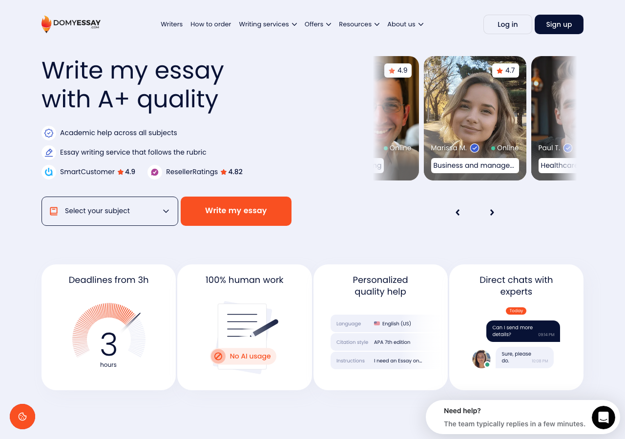DoMyEssay homepage