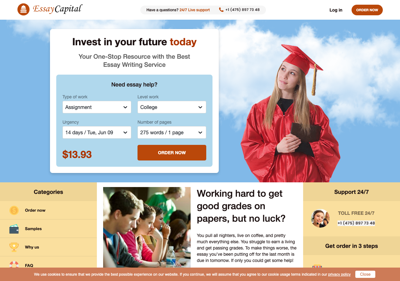 EssayCapital homepage