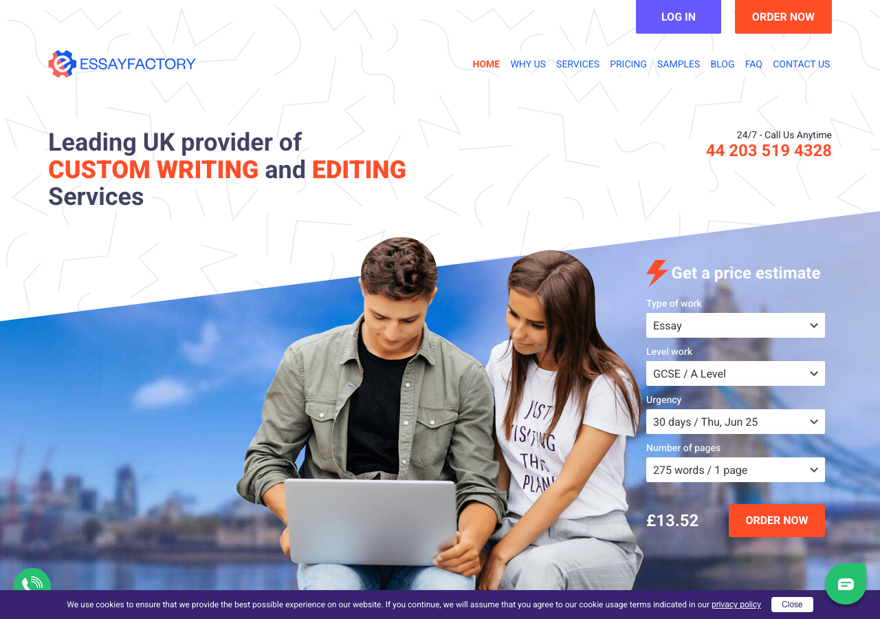 EssayFactory homepage