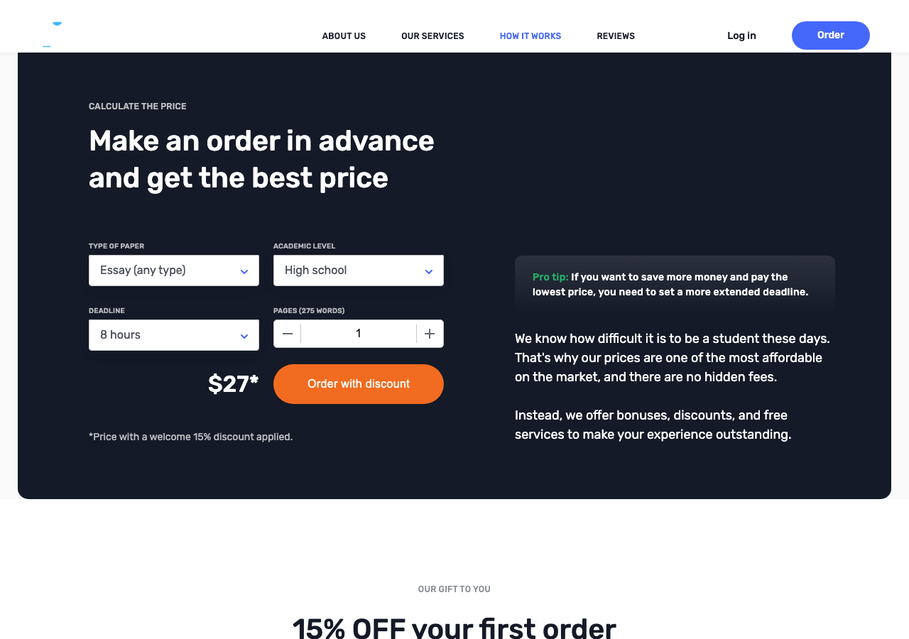 EssaySupply order form / price calculator