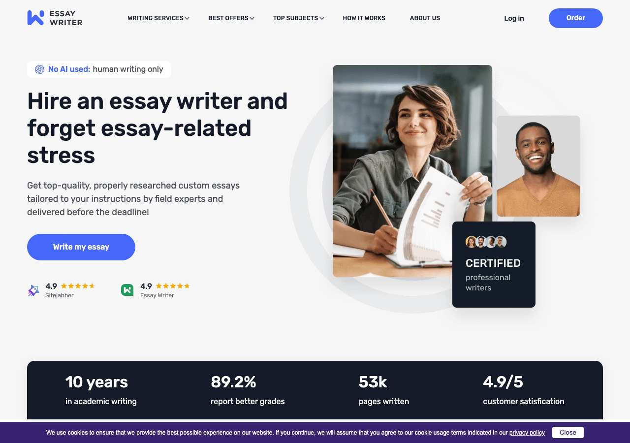 EssayWriter homepage