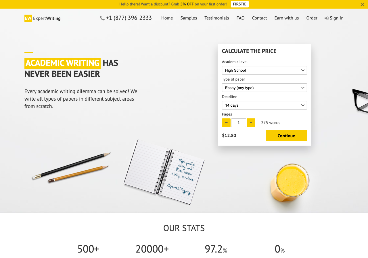 ExpertWriting homepage