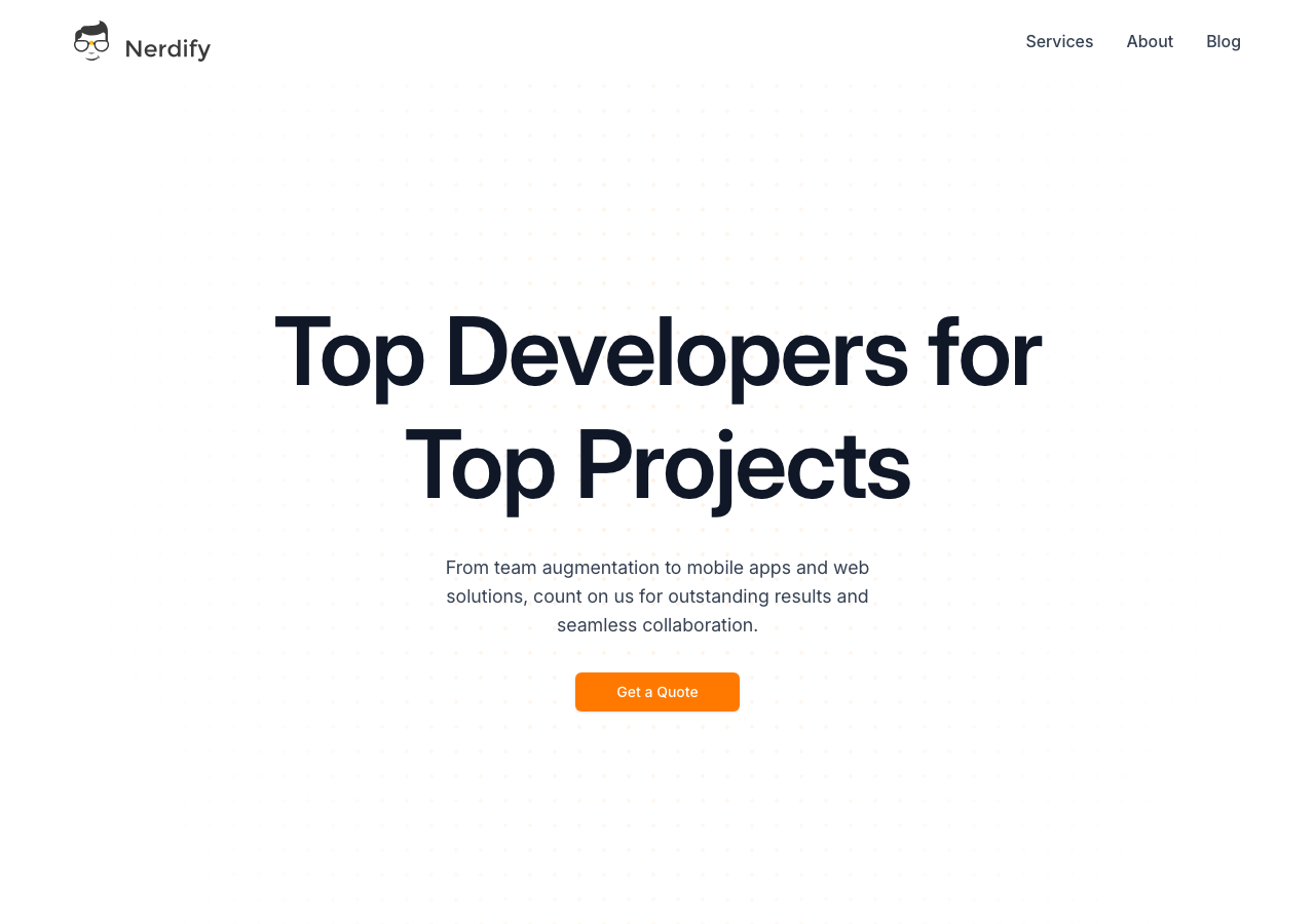 Nerdify homepage