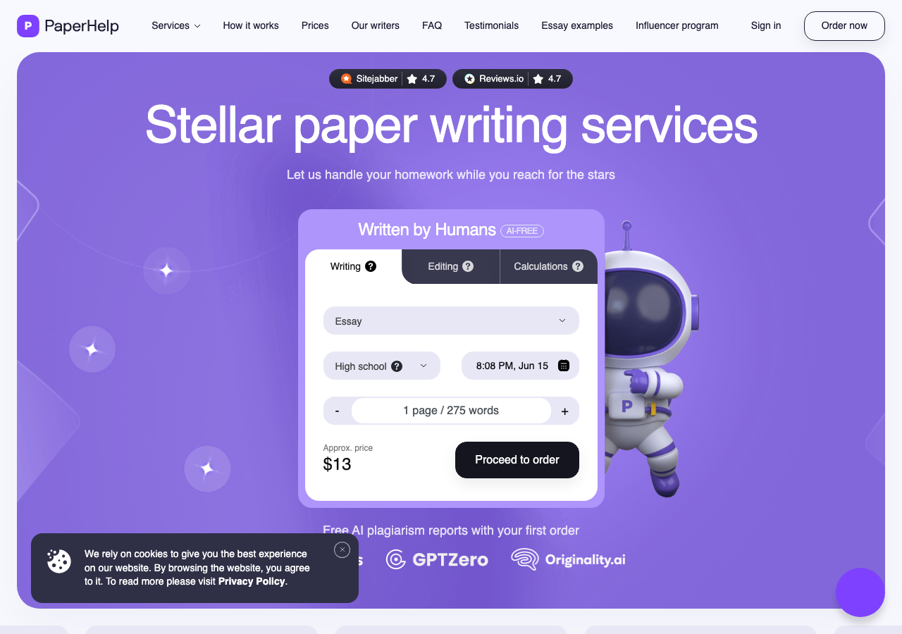 PaperHelp homepage