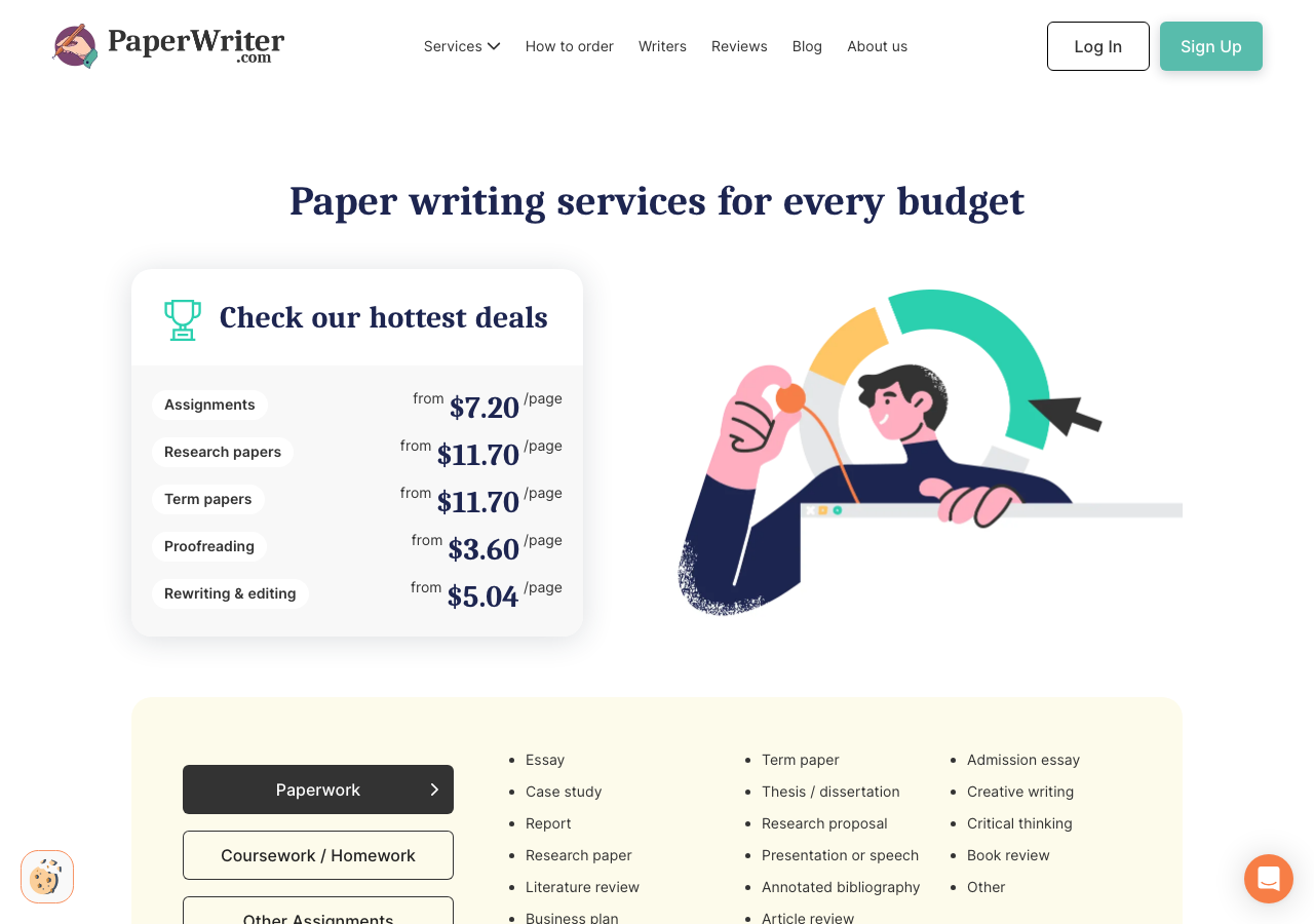PaperWriter order form / price calculator