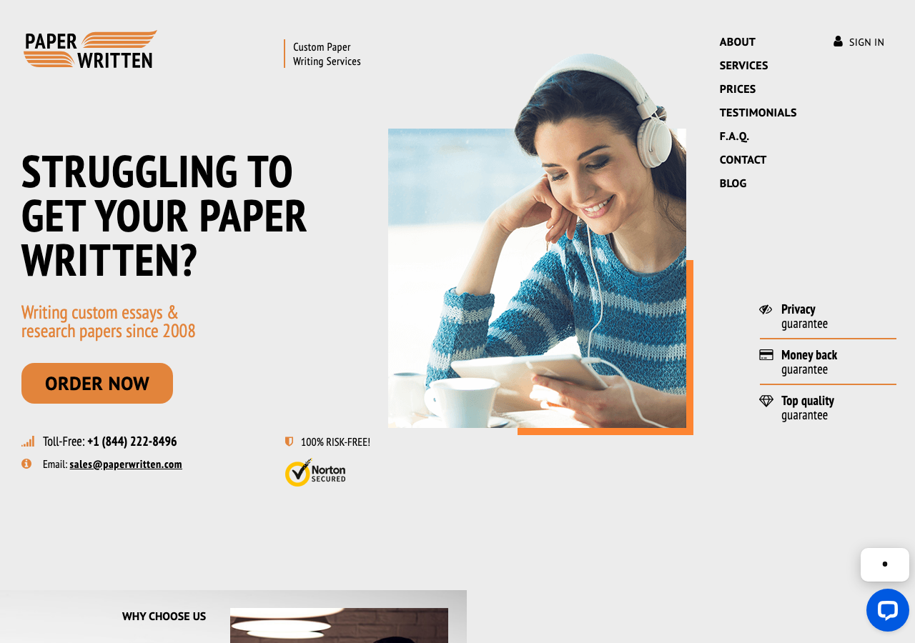 PaperWritten homepage