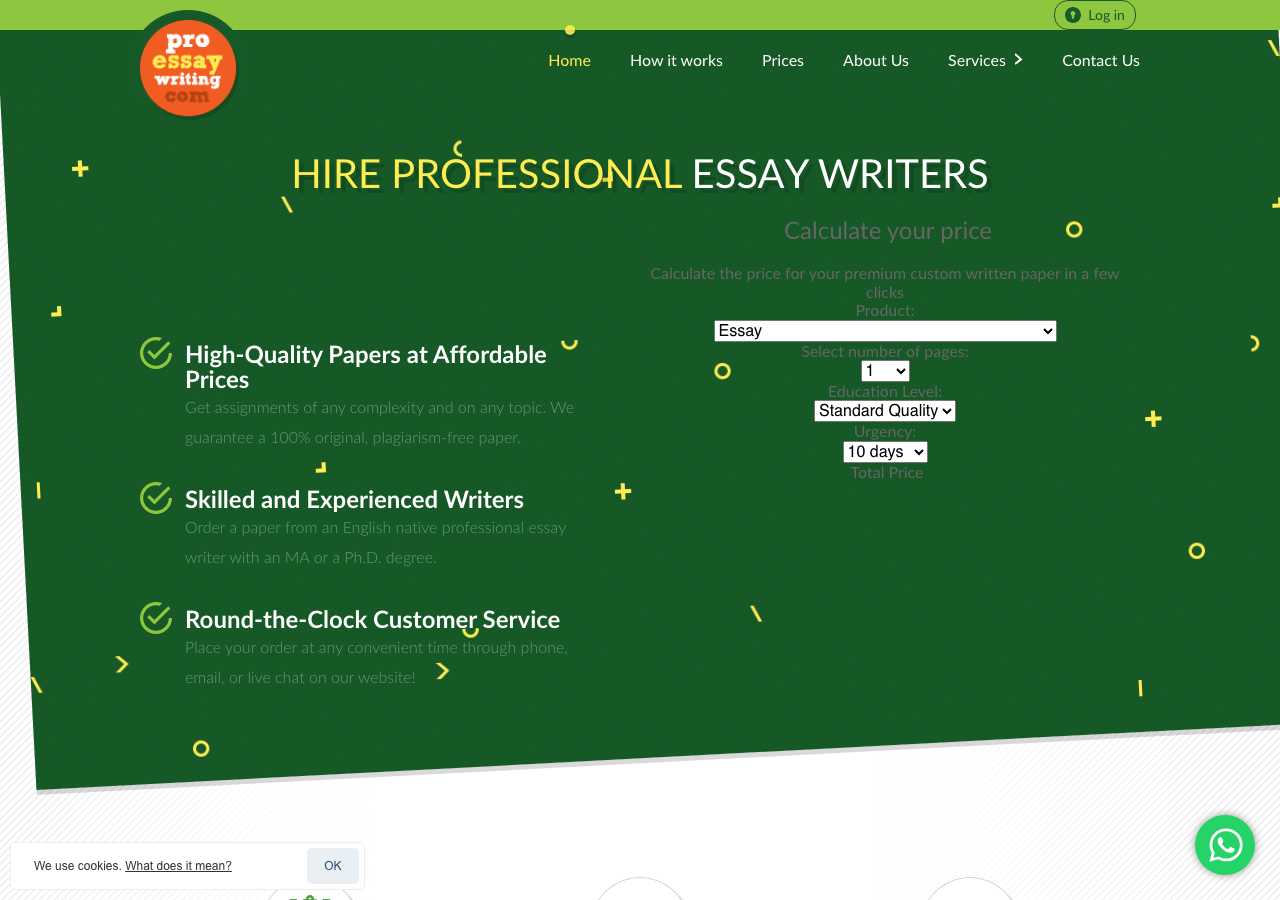 ProEssayWriting order form / price calculator