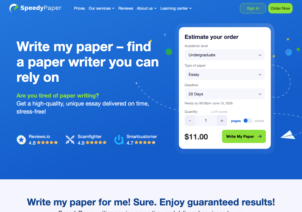 SpeedyPaper homepage