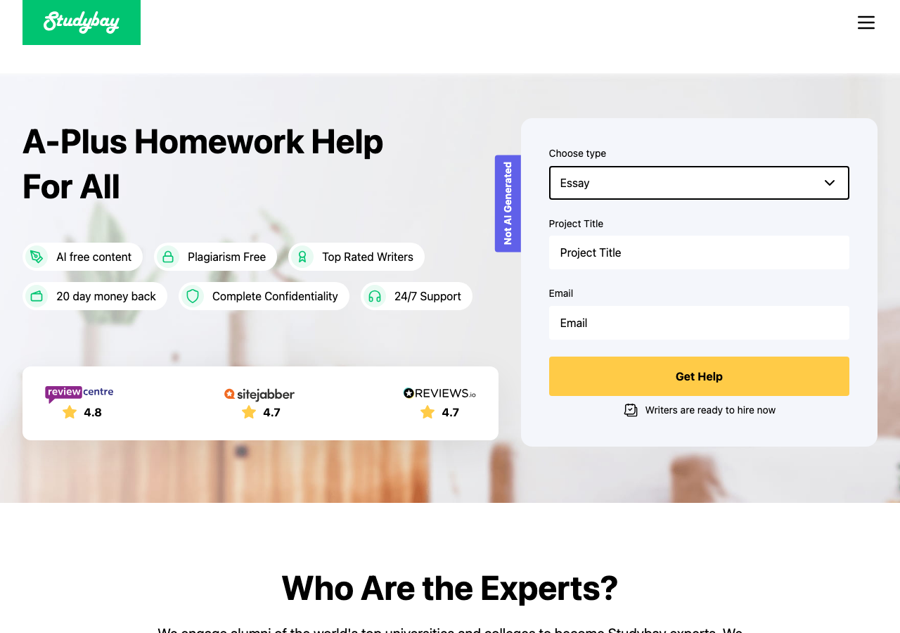 Studybay homepage