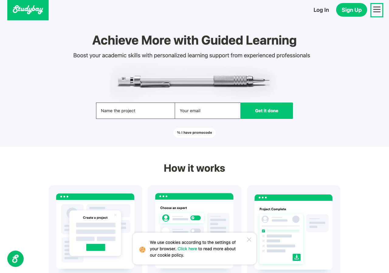 Studybay order form / price calculator