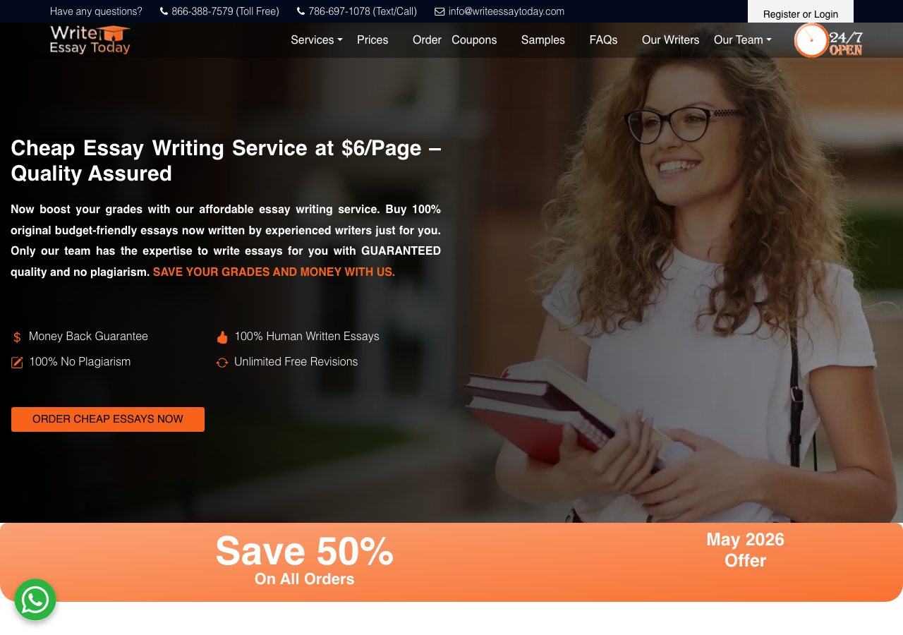 WriteEssayToday homepage