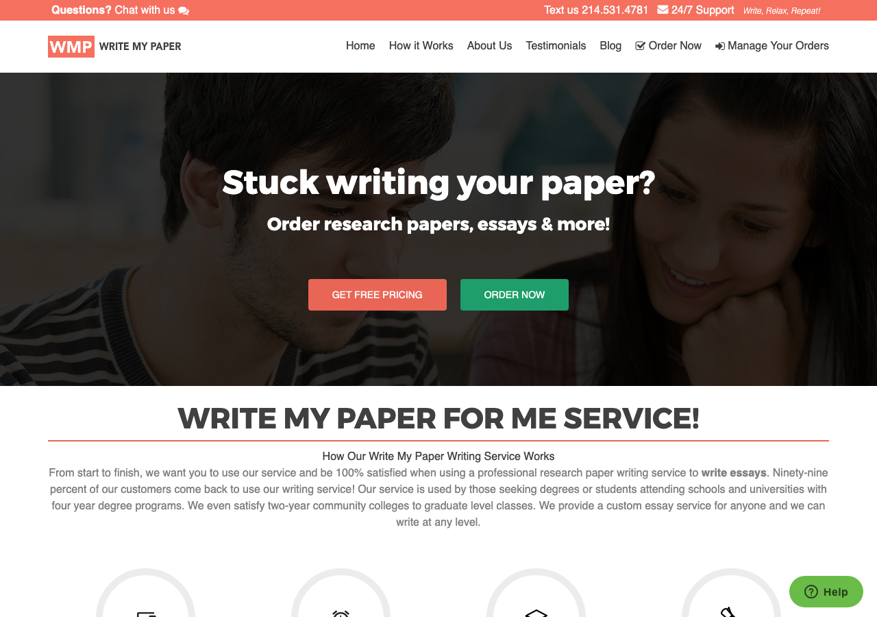 WriteMyPaper homepage